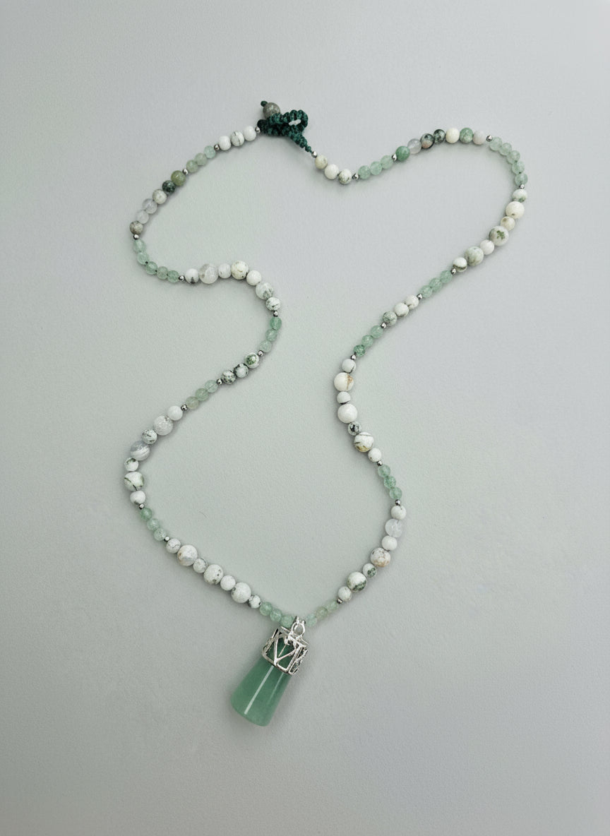 Harmony Flow Necklace – Green Aventurine and Moss Agate
