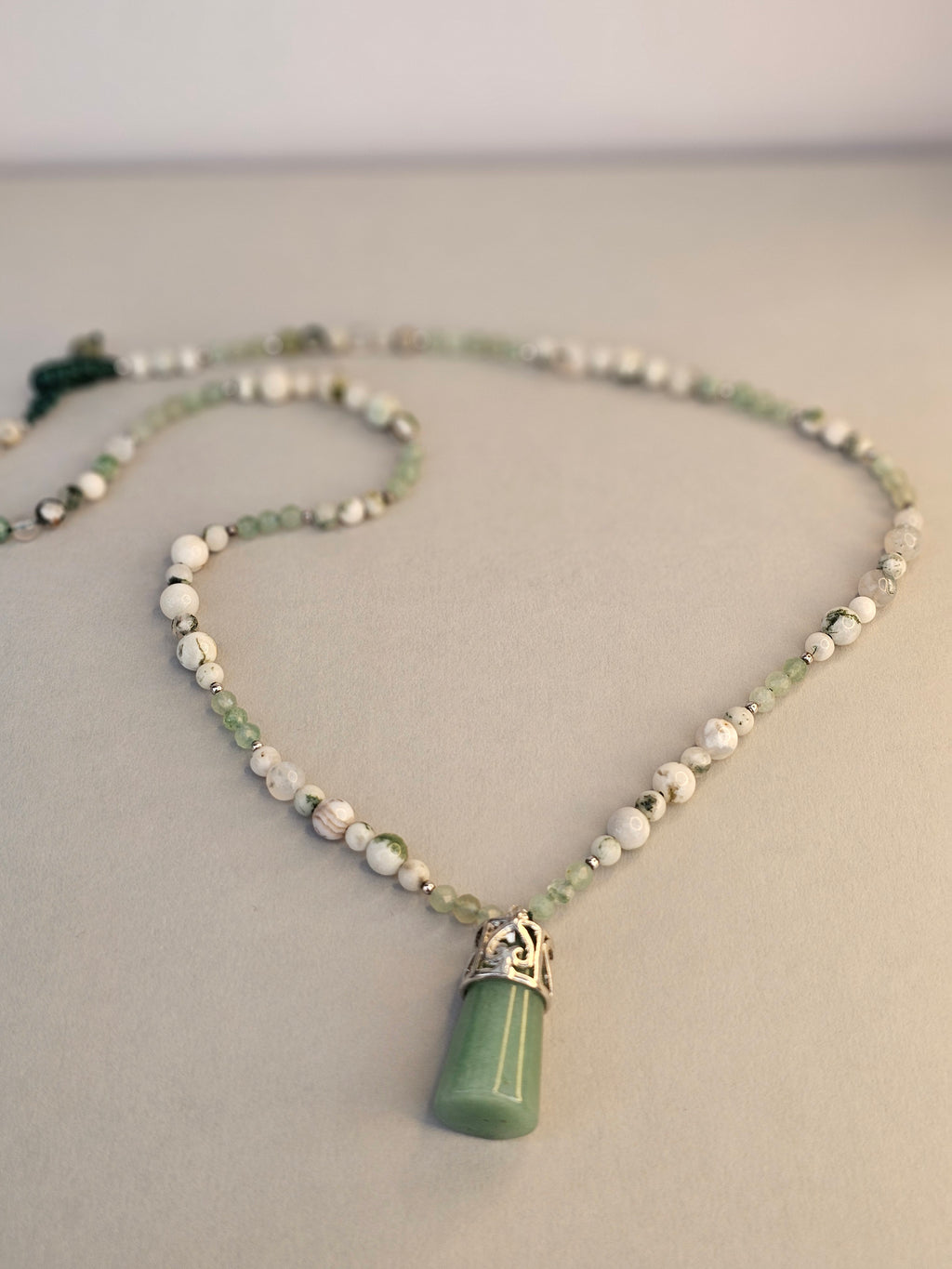 Harmony Flow Necklace – Green Aventurine and Moss Agate