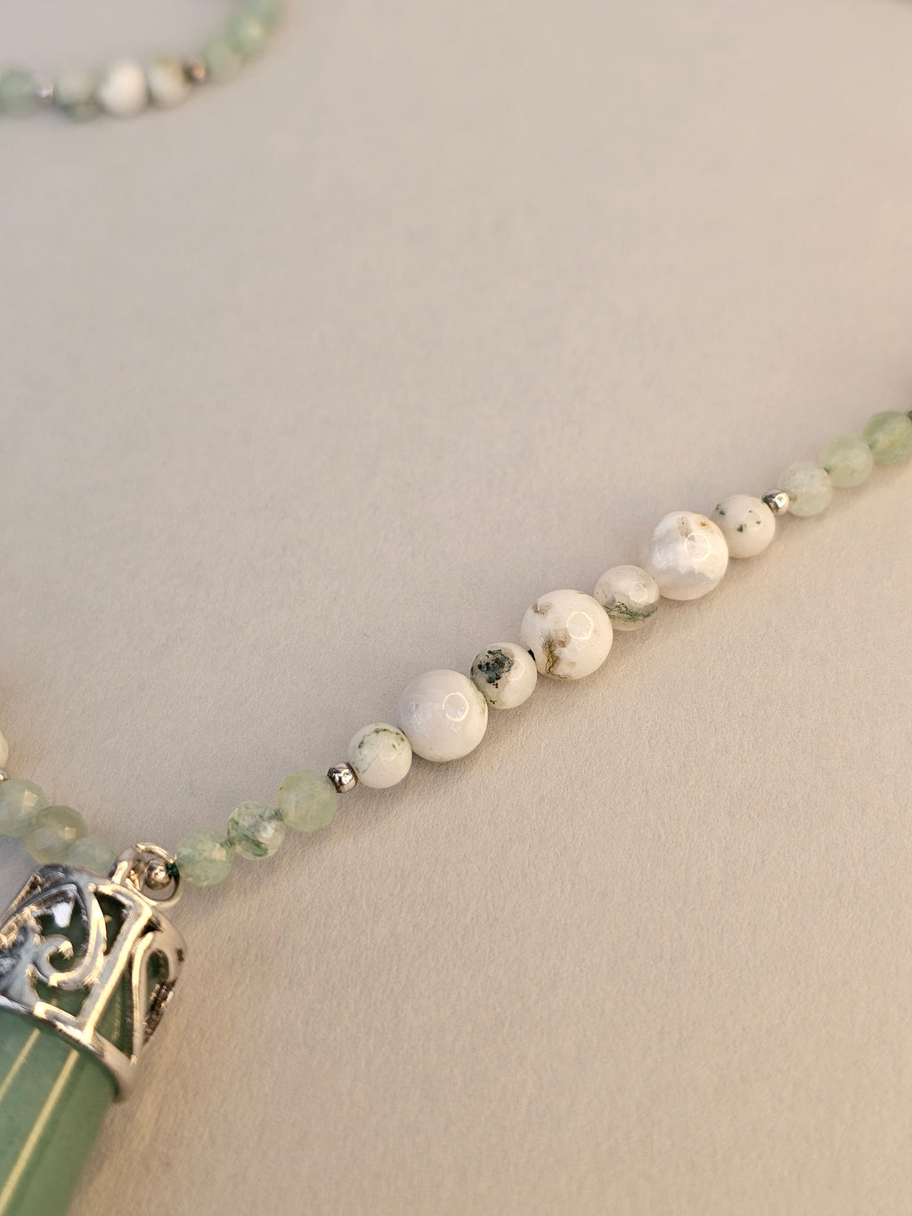 Harmony Flow Necklace – Green Aventurine and Moss Agate