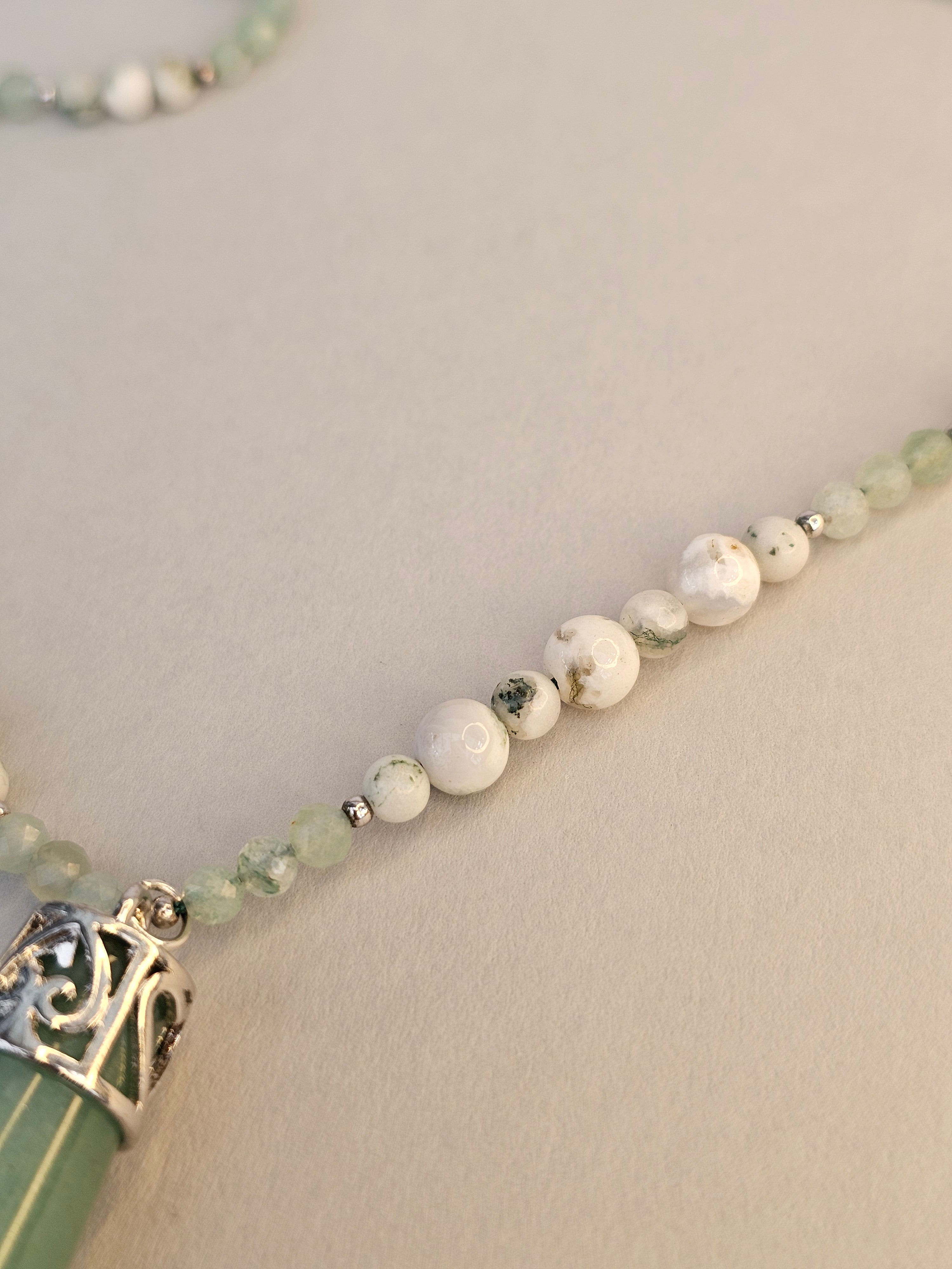 Harmony Flow Necklace – Green Aventurine and Moss Agate