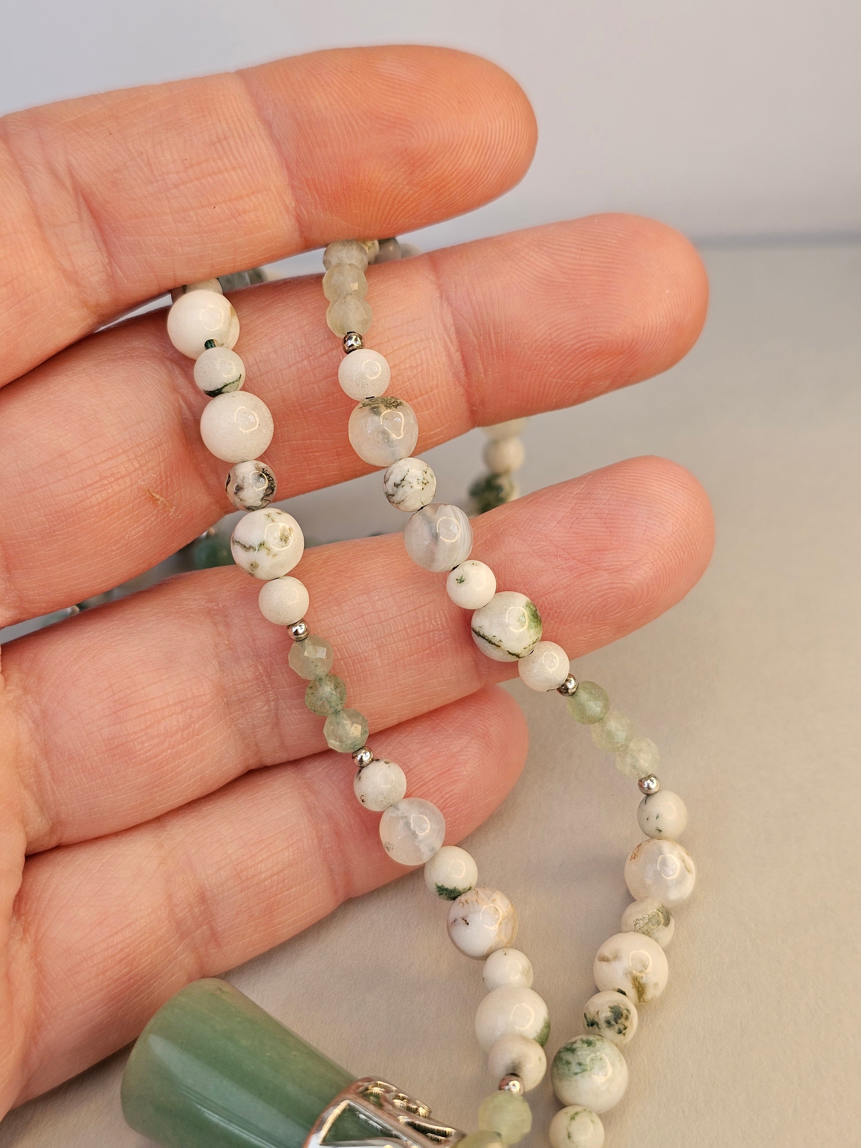 Harmony Flow Necklace – Green Aventurine and Moss Agate