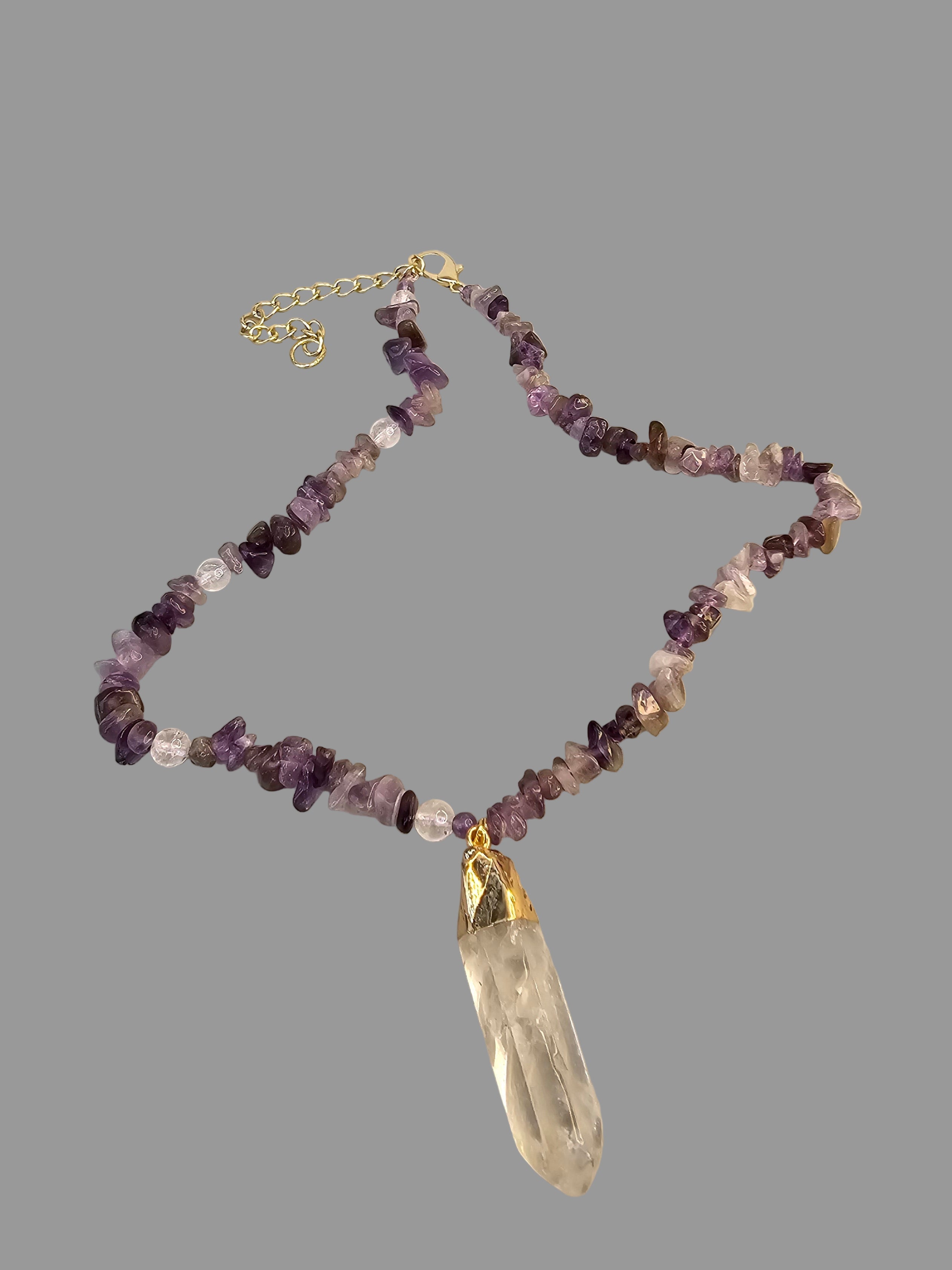 The Ascension Necklace – Amethyst and Clear Quartz