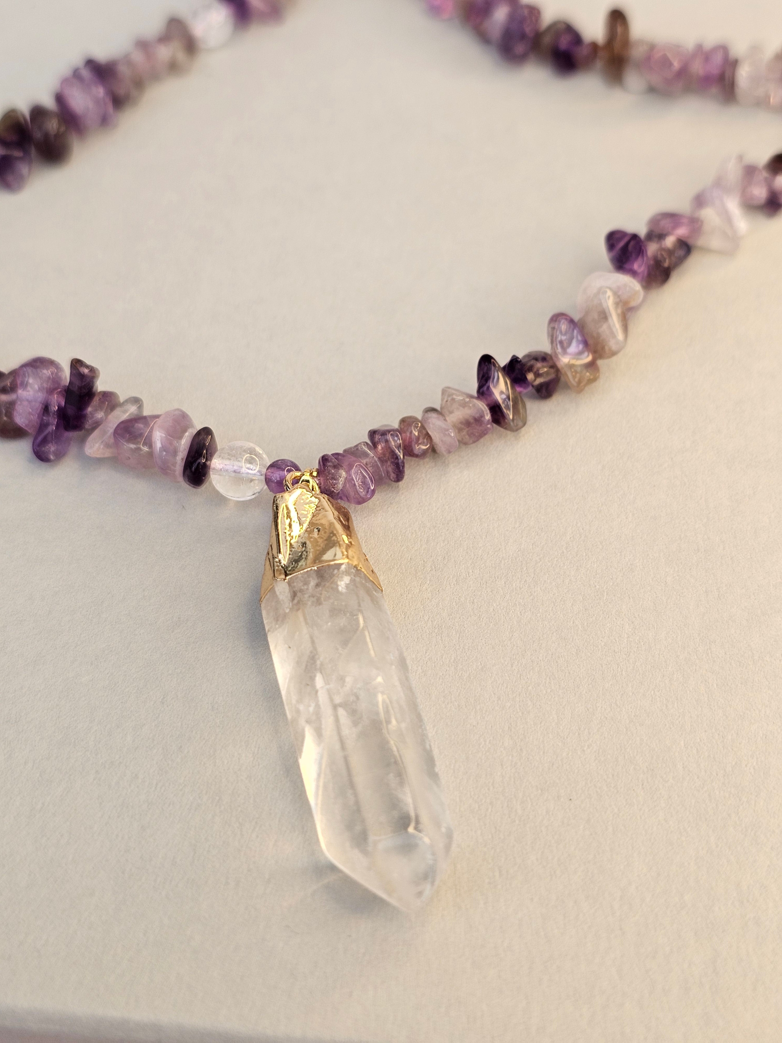 The Ascension Necklace – Amethyst and Clear Quartz