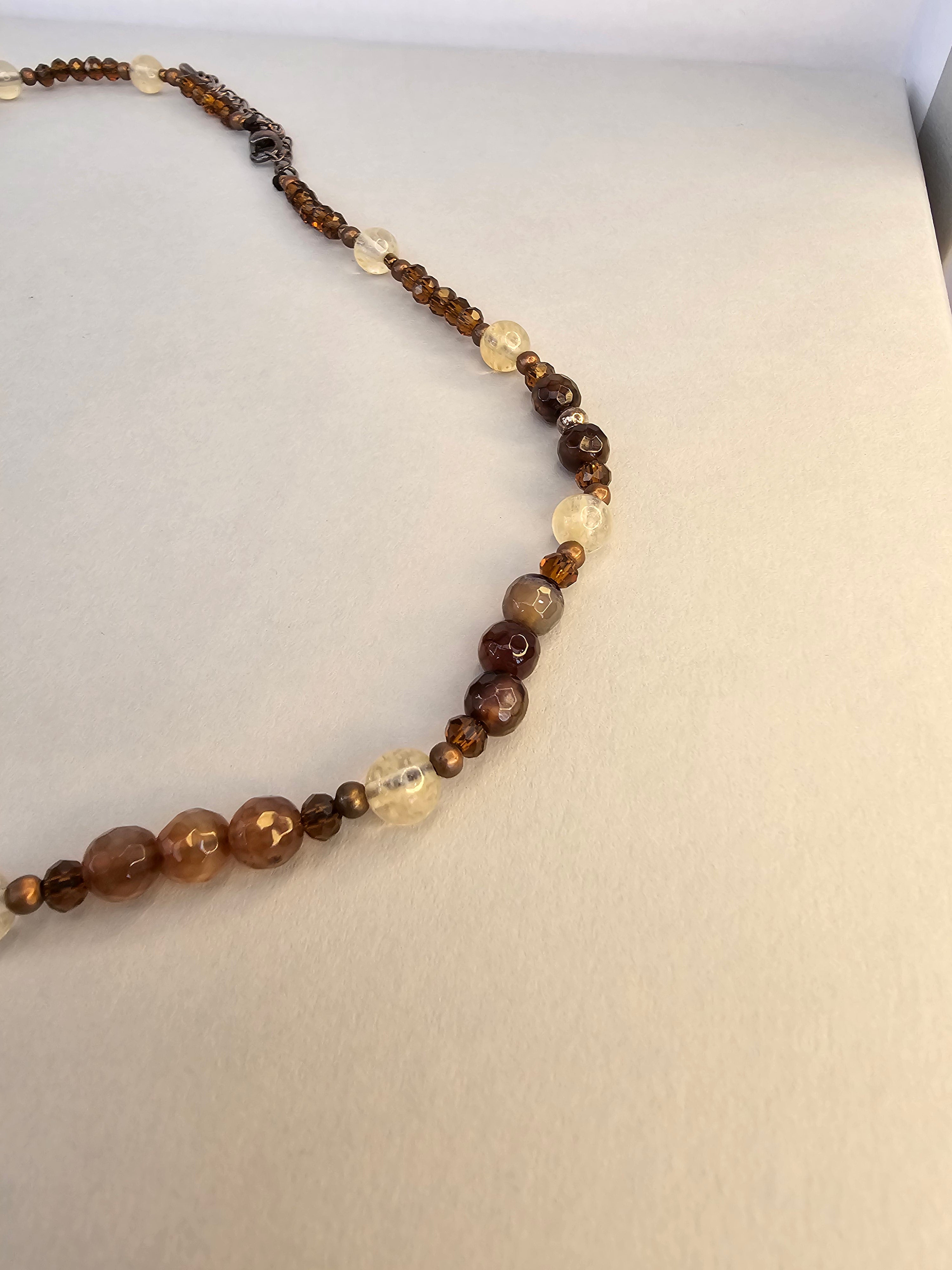 Golden Earth Necklace – Agate, Gold Quartz and Copper