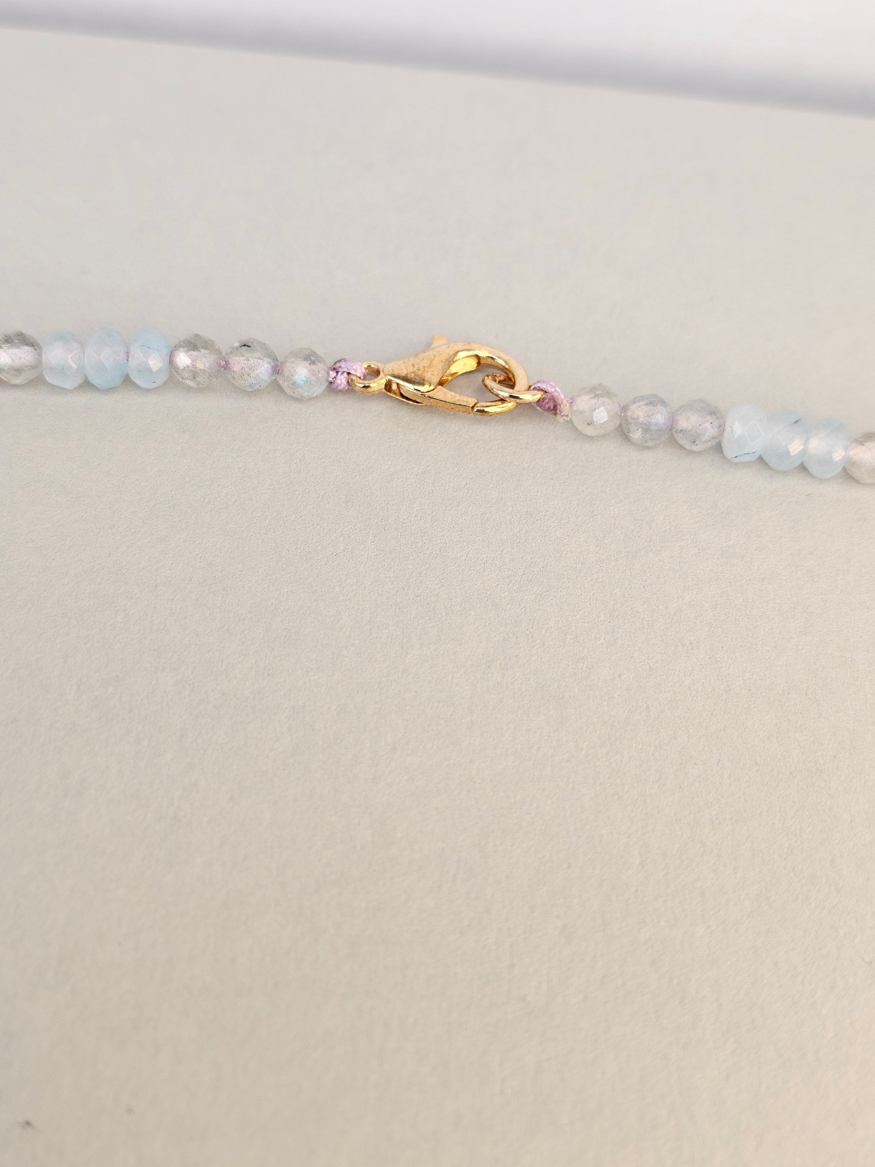 Moonlight Whisper Necklace - Labradorite, Blue Calcite and Blue Agate